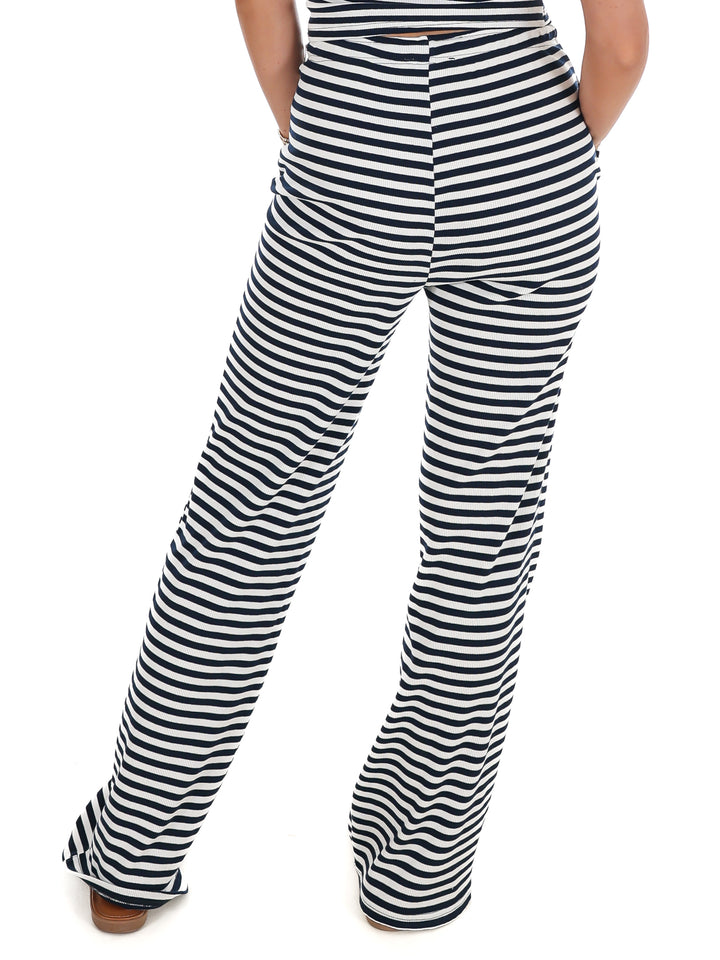 Sweet Intentions Striped Ribbed Drawstring Lounge Pants