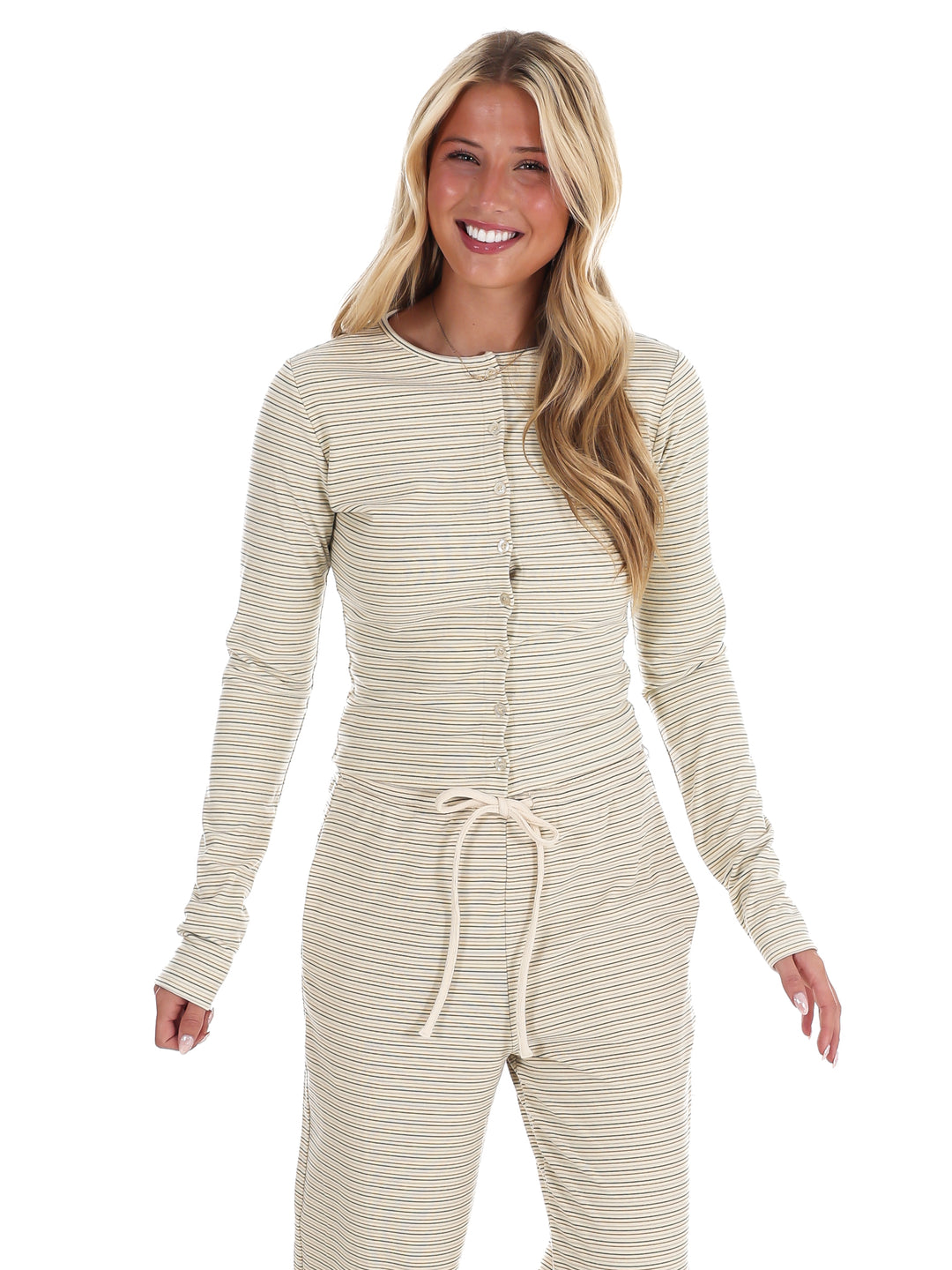 Sweet and Certain Stripe Button Up Top