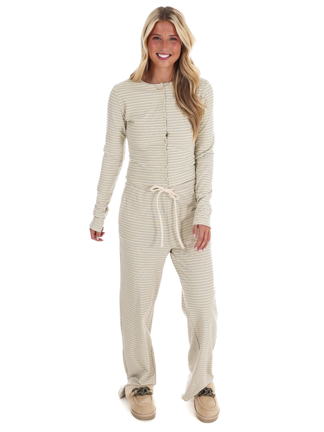 Sweet and Certain Stripe Button Up Top