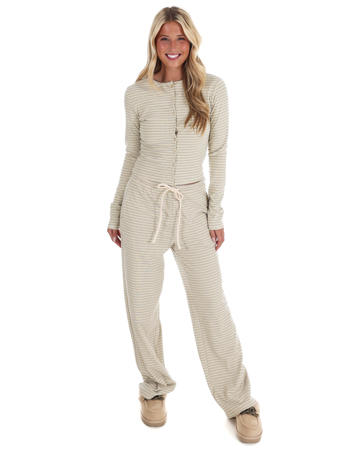 Sweet and Certain Stripe Button Up Top