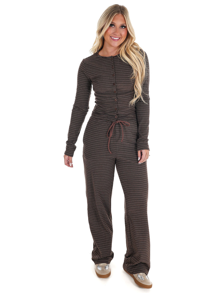 Sweet and Certain Stripe Button Up Top