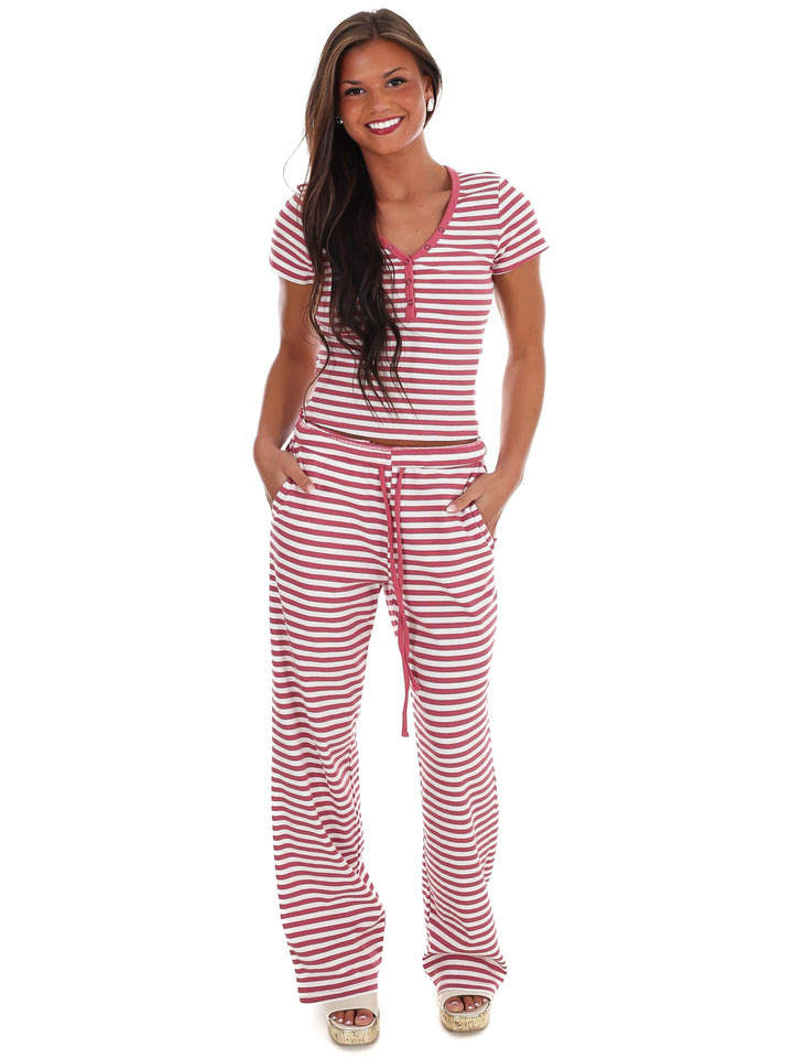 Sweet Intentions Stripe Snap Button Tee