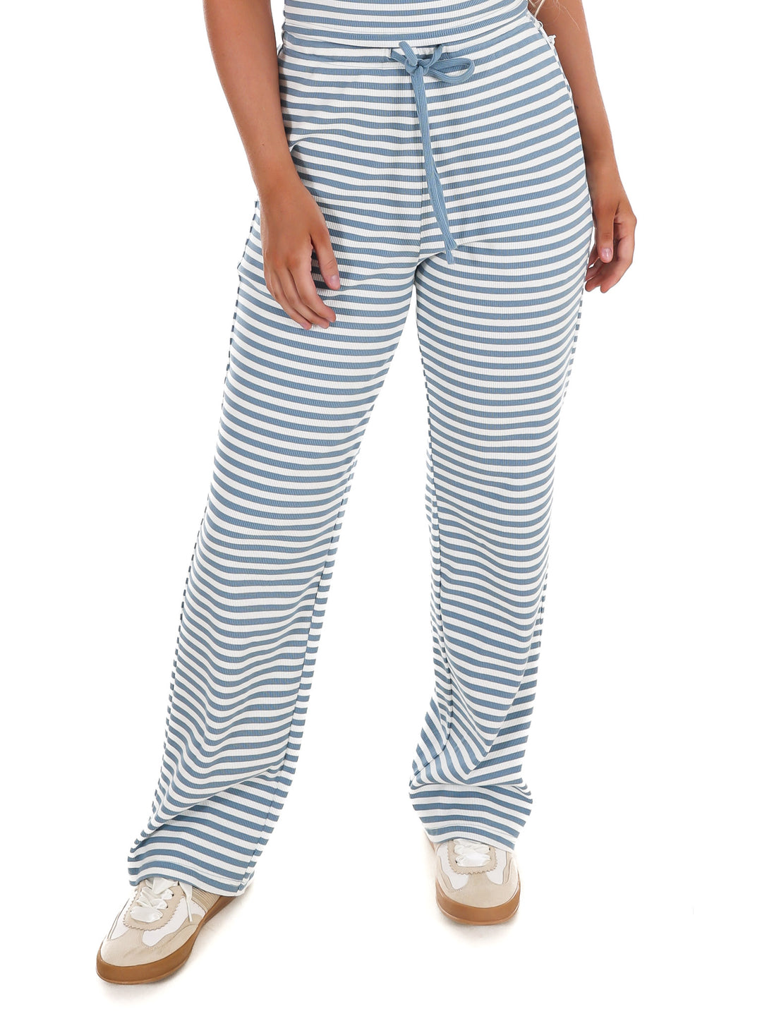 Sweet Intentions Striped Ribbed Drawstring Lounge Pants