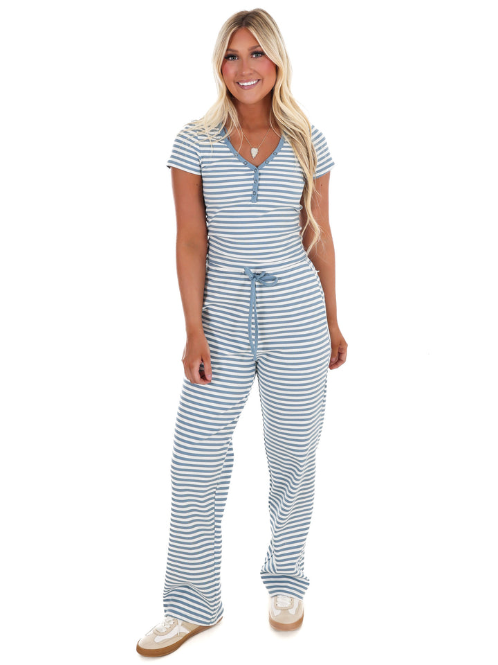 Sweet Intentions Stripe Snap Button Tee