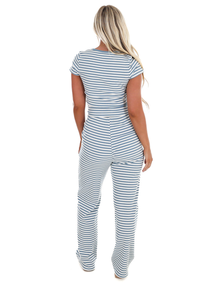 Sweet Intentions Stripe Snap Button Tee
