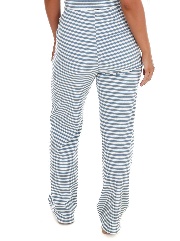 Sweet Intentions Striped Ribbed Drawstring Lounge Pants