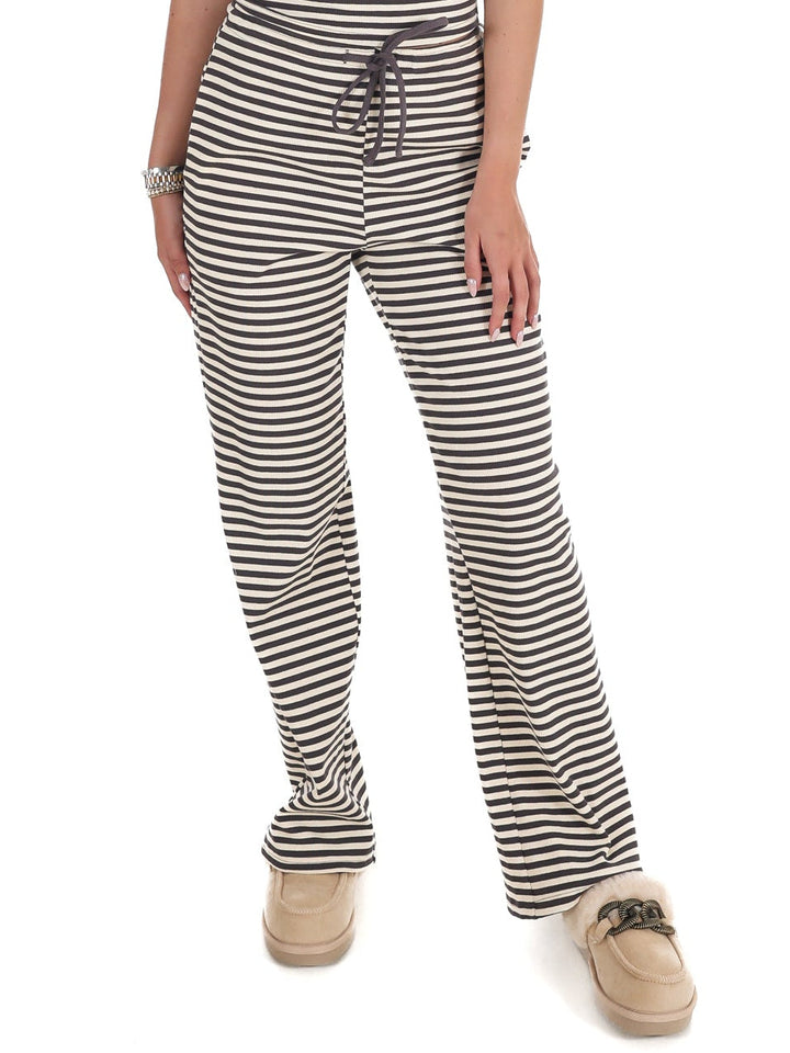 Sweet Intentions Striped Ribbed Drawstring Lounge Pants