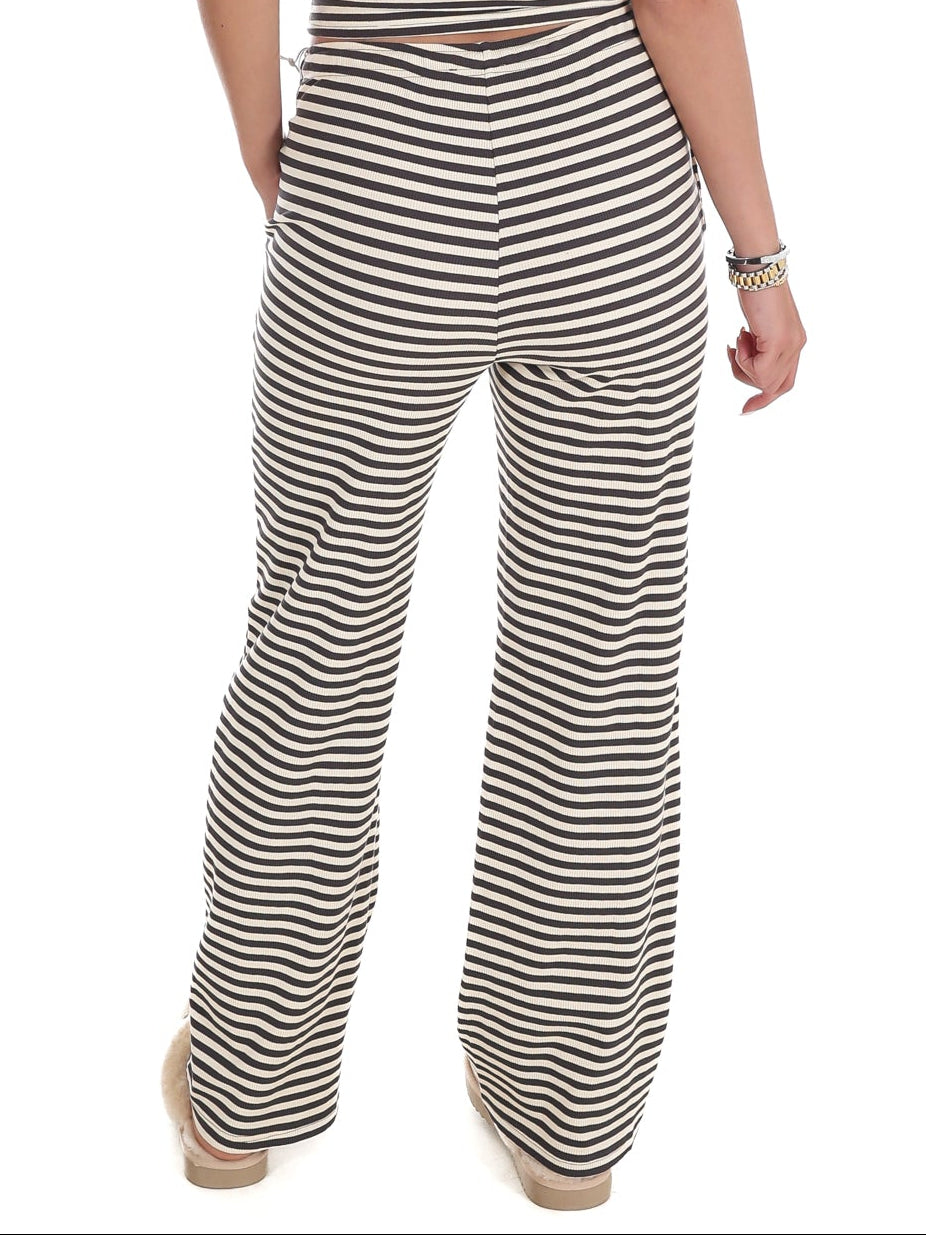 Sweet Intentions Striped Ribbed Drawstring Lounge Pants