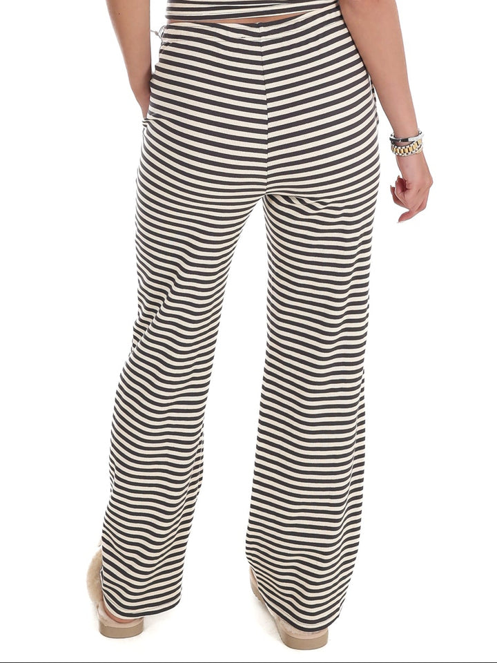 Sweet Intentions Striped Ribbed Drawstring Lounge Pants