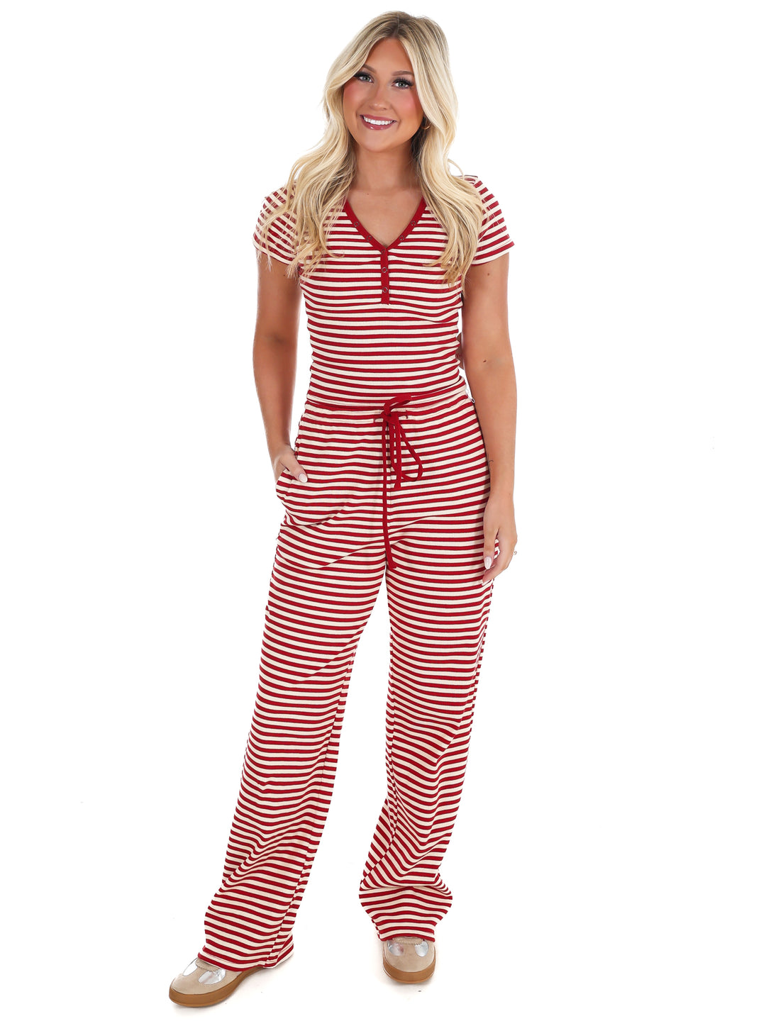 Sweet Intentions Stripe Snap Button Tee