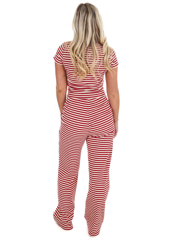 Sweet Intentions Stripe Snap Button Tee