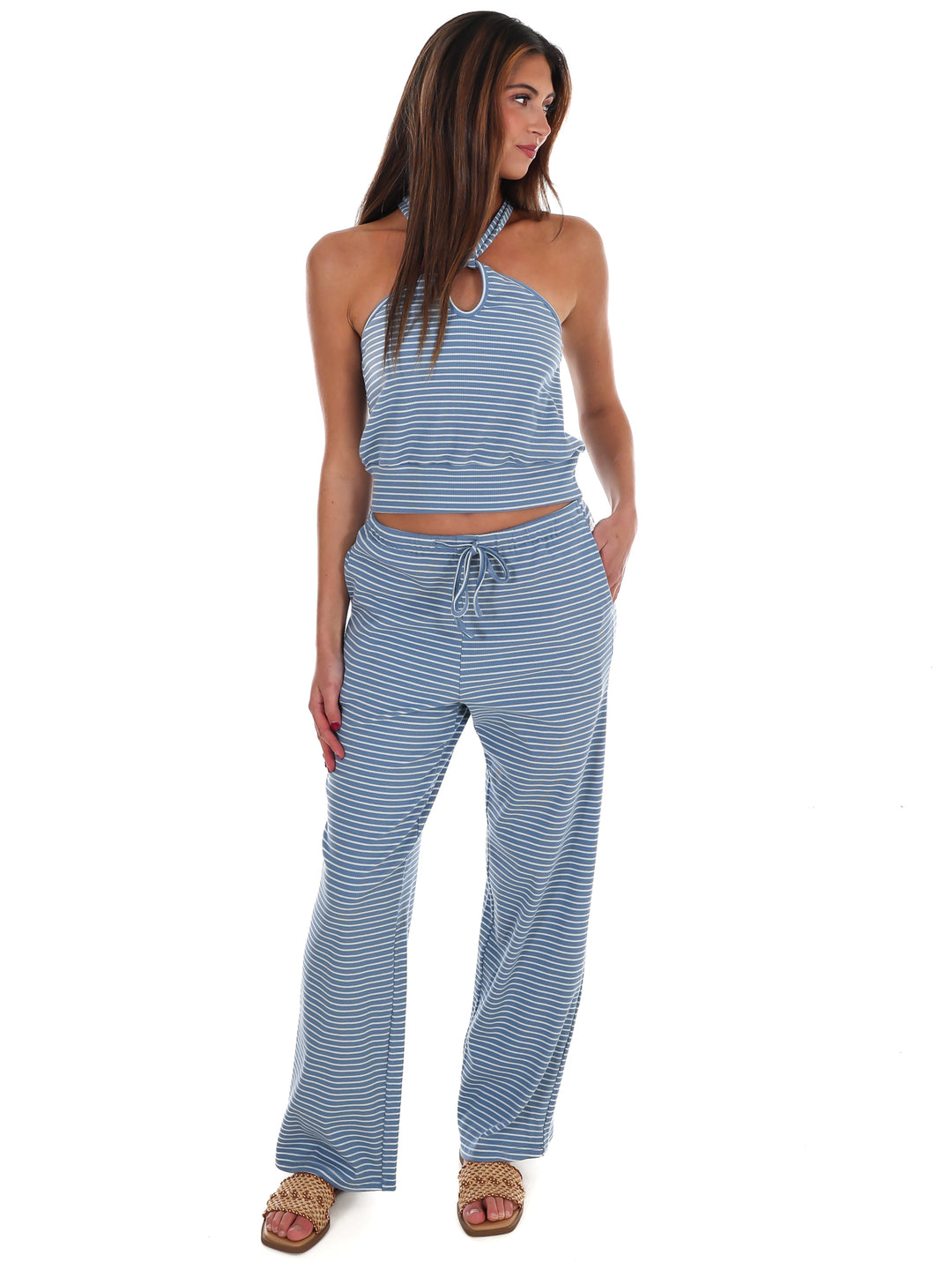 All That and More Stripe Halter Top