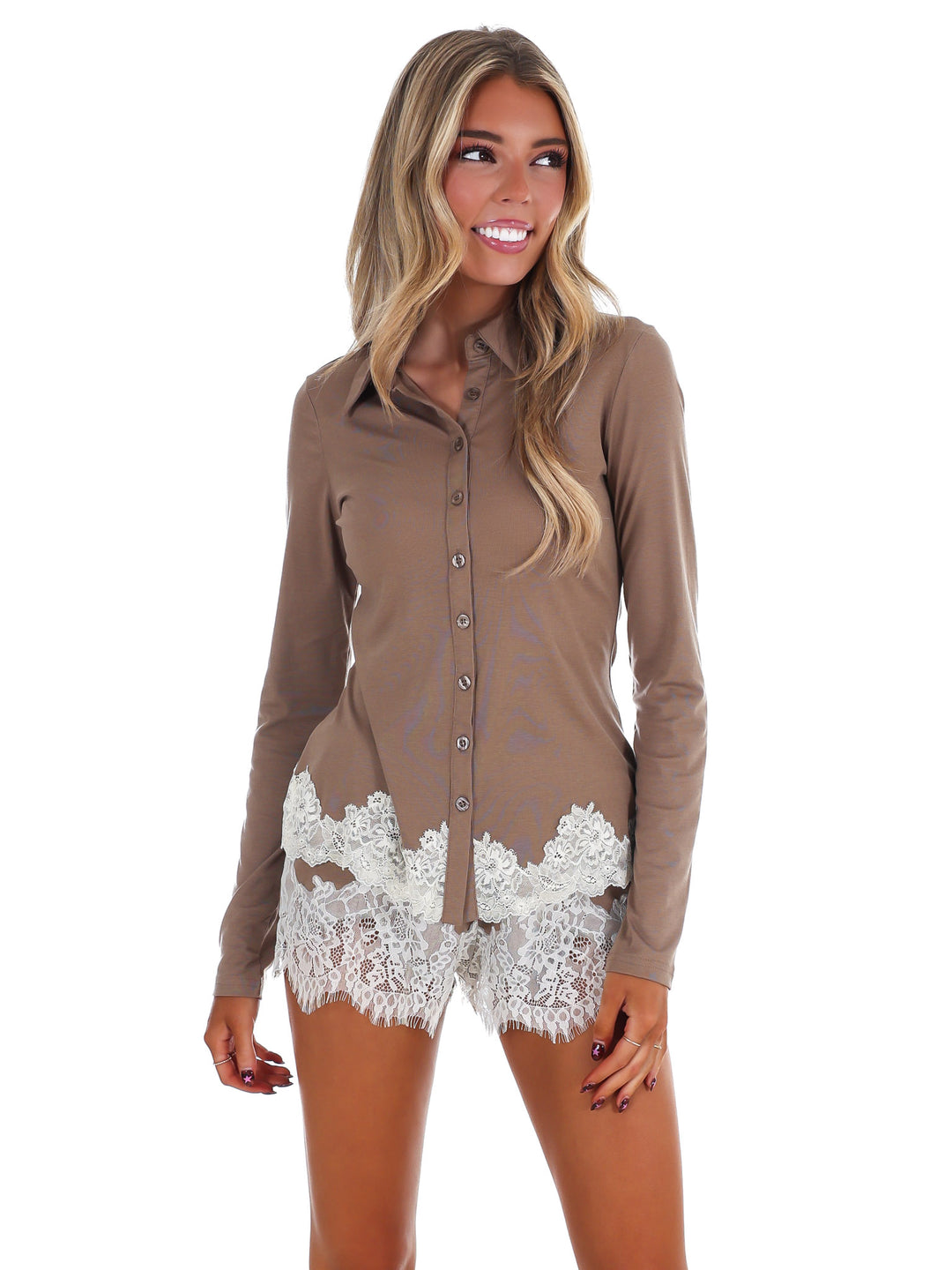 Elevated Basic Lace Trim Top