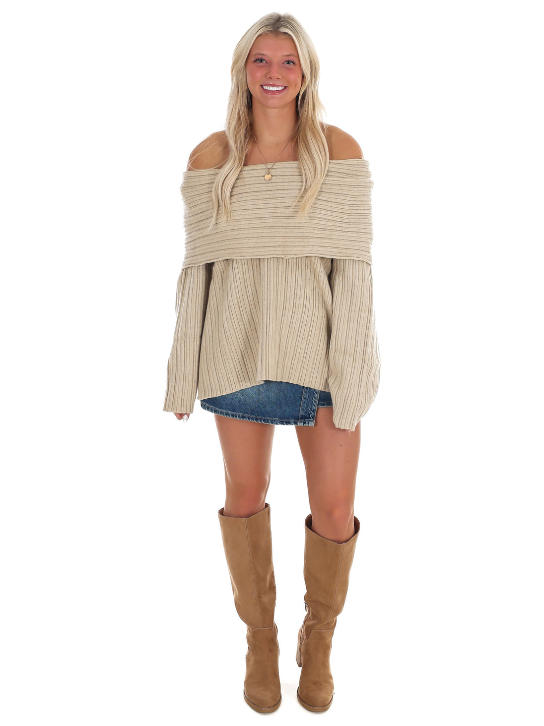 Show Me Love Off Shoulder Oversized Sweater