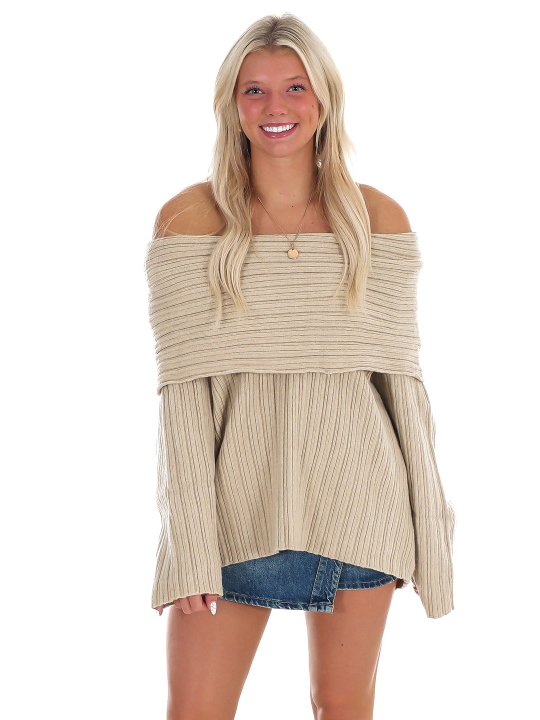Show Me Love Off Shoulder Oversized Sweater