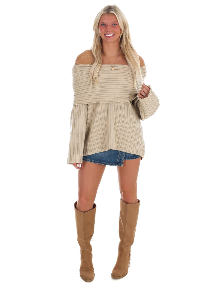 Show Me Love Off Shoulder Oversized Sweater