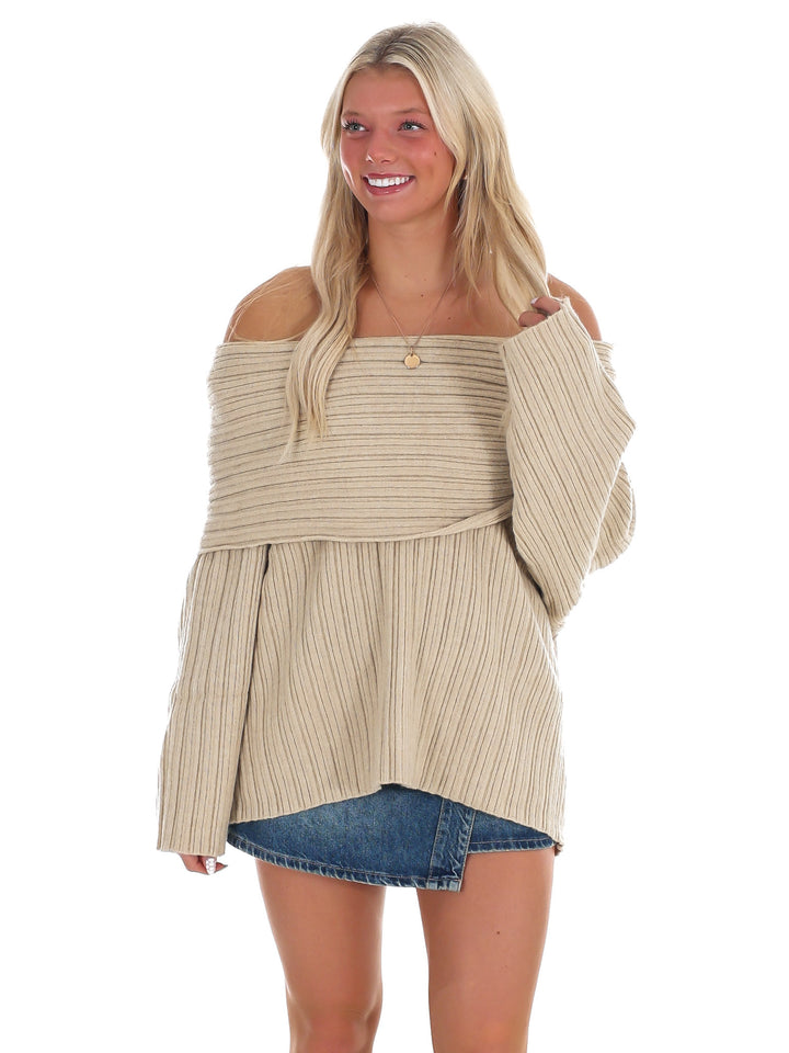 Show Me Love Off Shoulder Oversized Sweater