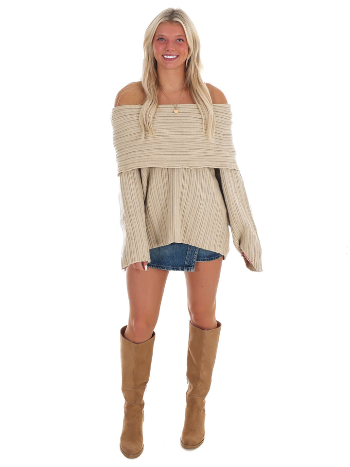 Show Me Love Off Shoulder Oversized Sweater