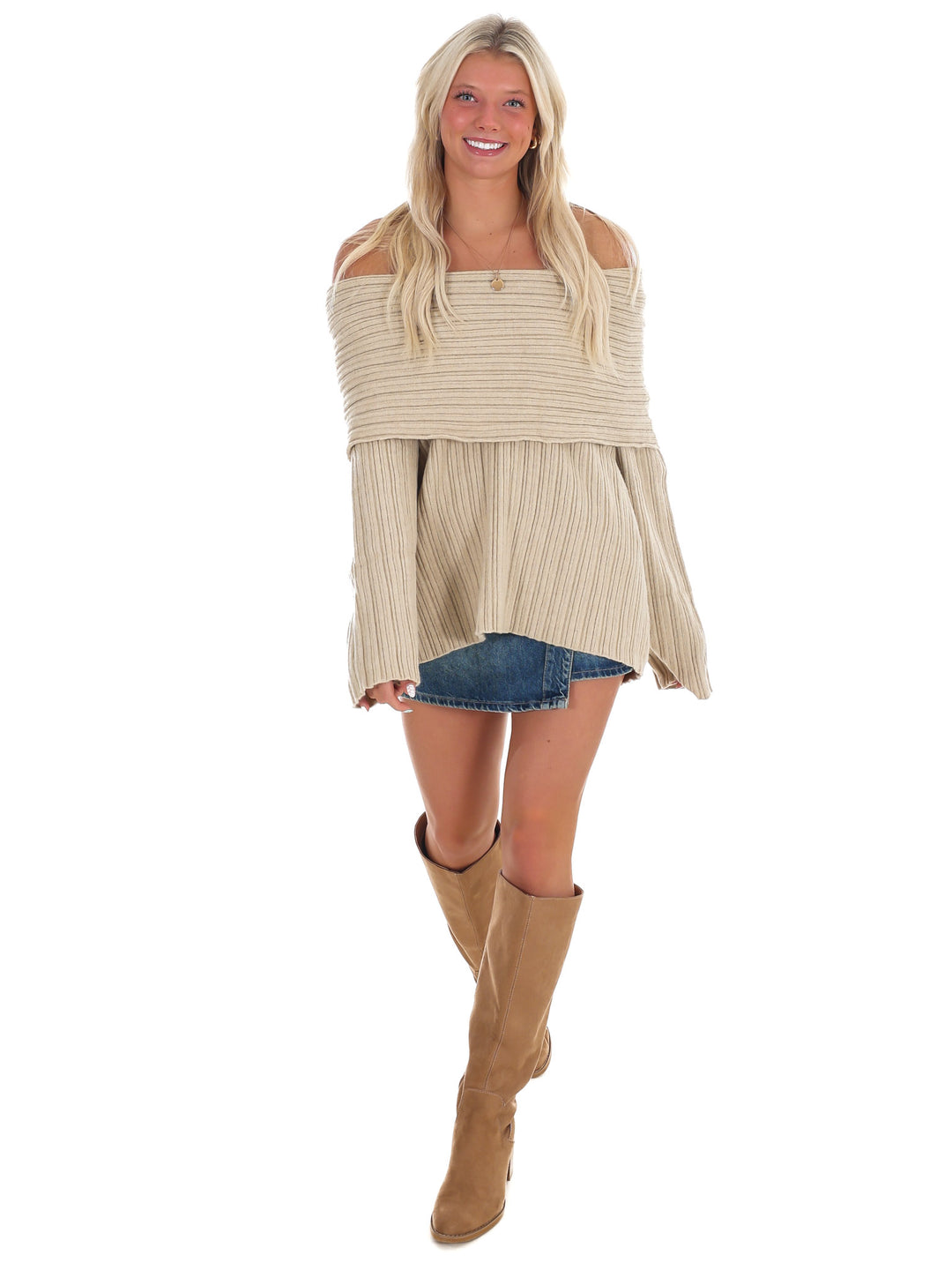 Show Me Love Off Shoulder Oversized Sweater