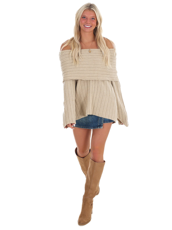 Show Me Love Off Shoulder Oversized Sweater