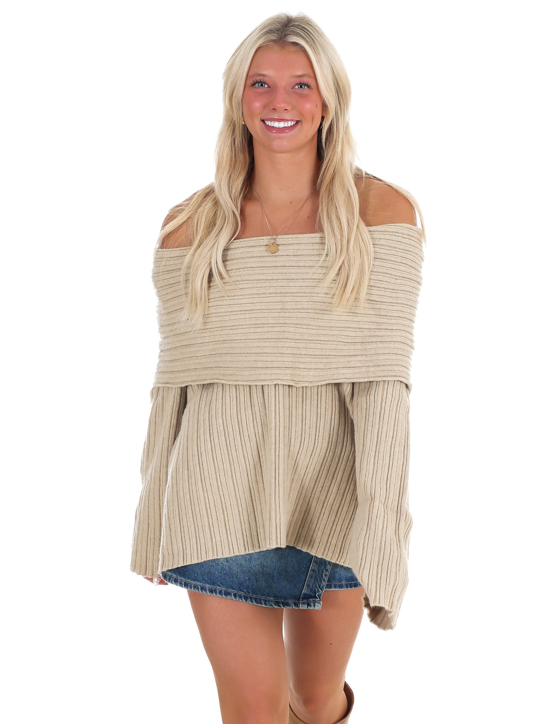 Show Me Love Off Shoulder Oversized Sweater