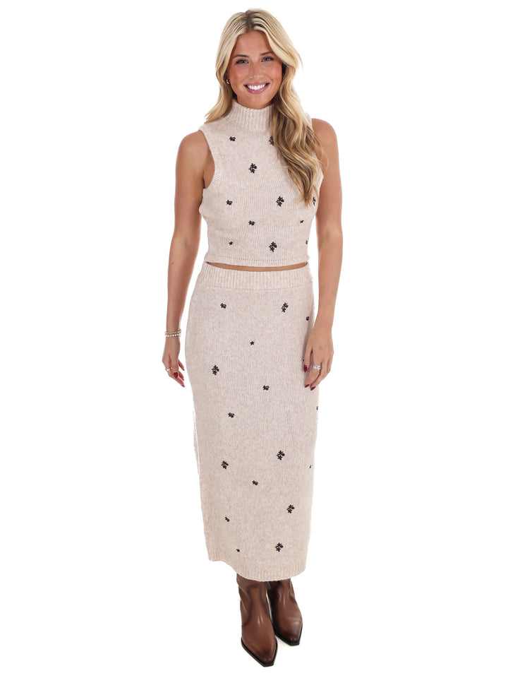 Simply Stated Sweater Midi Skirt Set