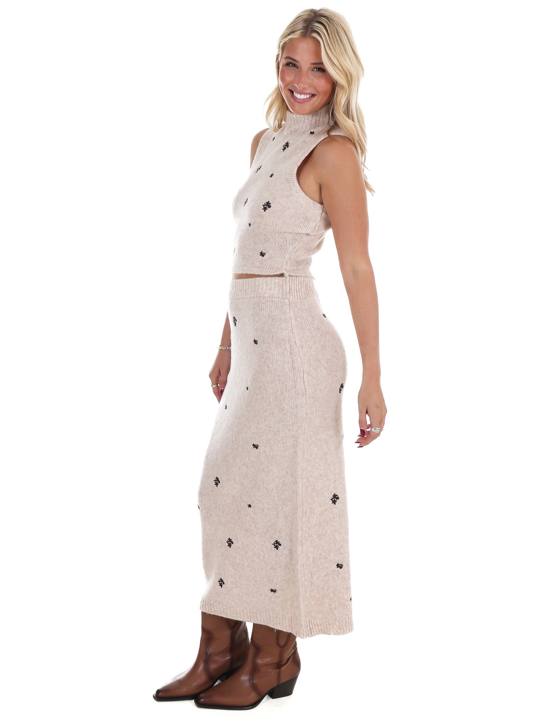 Simply Stated Sweater Midi Skirt Set