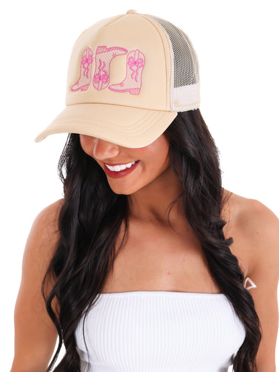 Boot Bow Cowgirl Trucker Hat