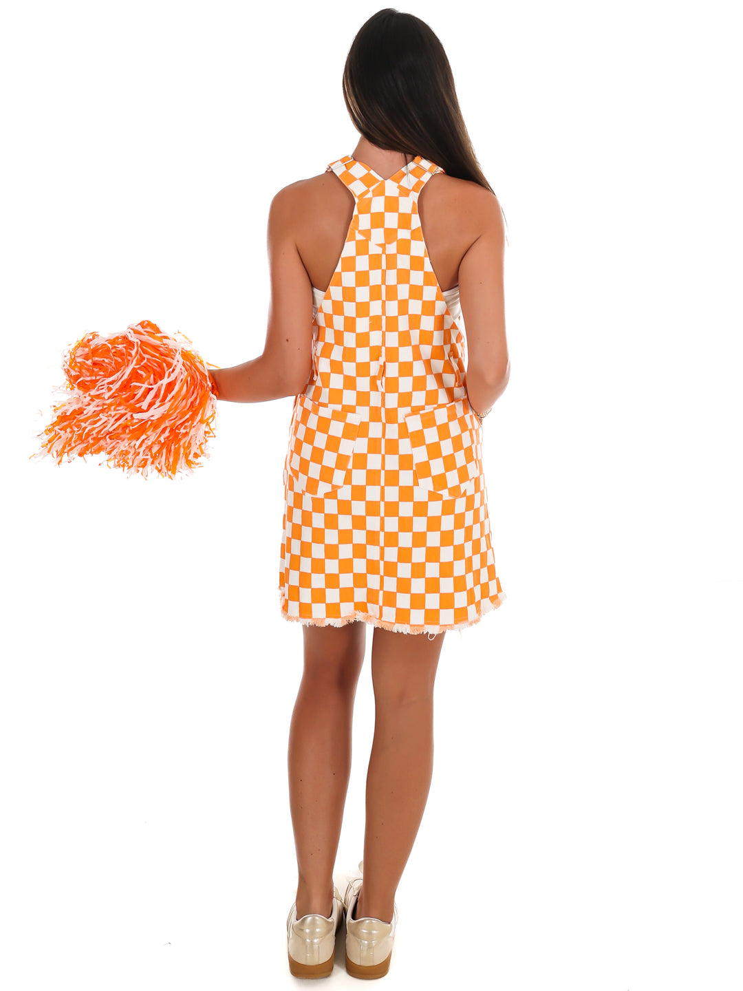 Worth the Hype Check Overall Mini Dress