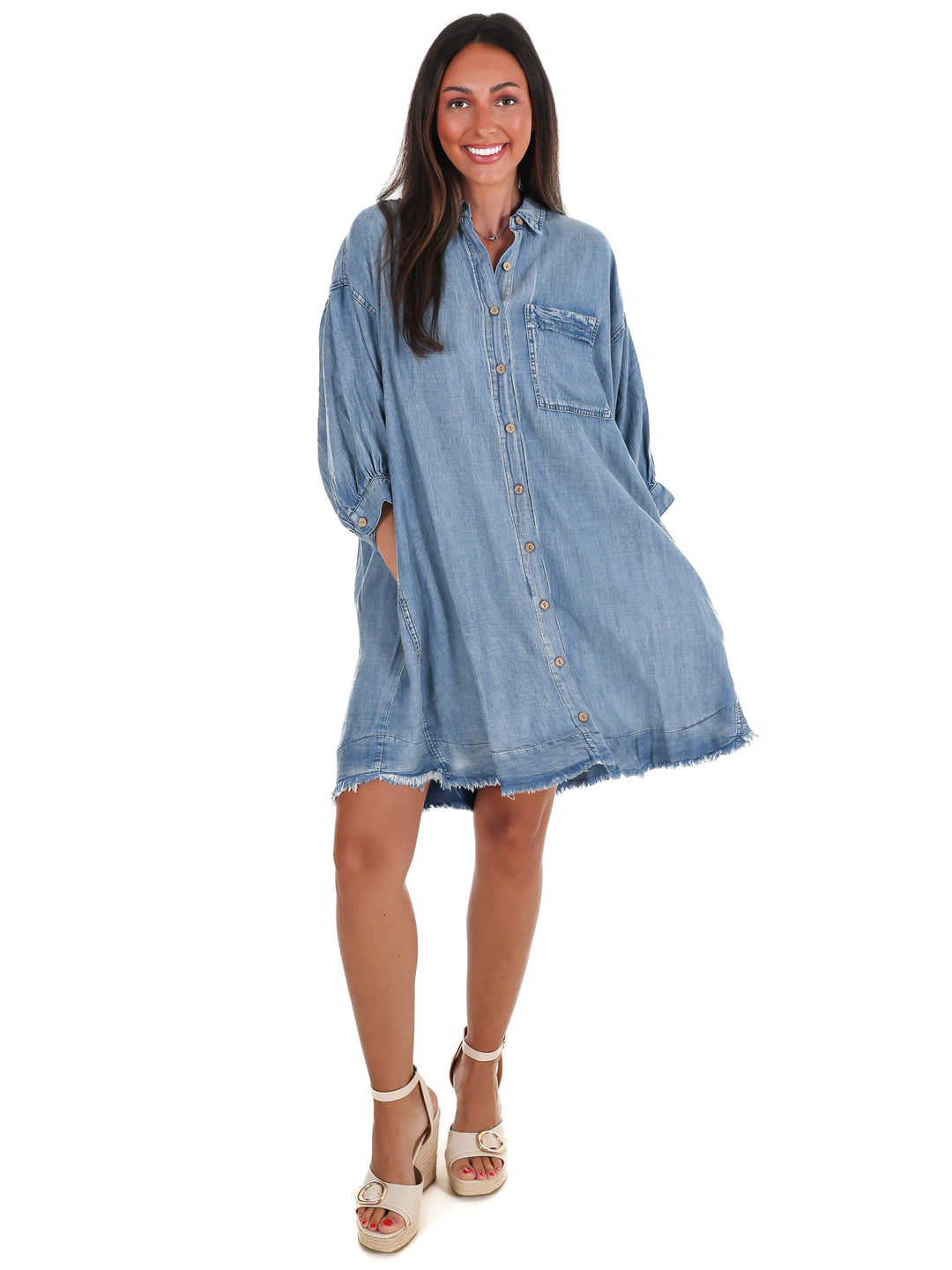 Faded Charm Denim Dress