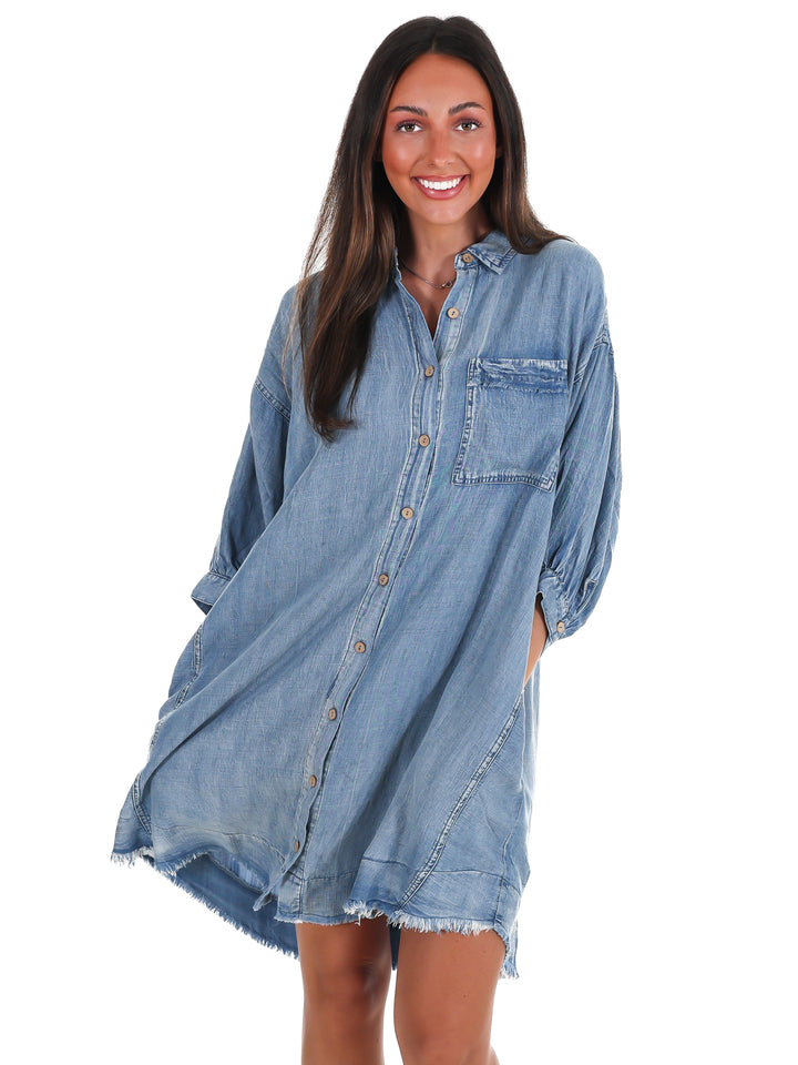 Faded Charm Denim Dress