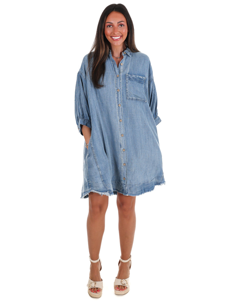 Faded Charm Denim Dress