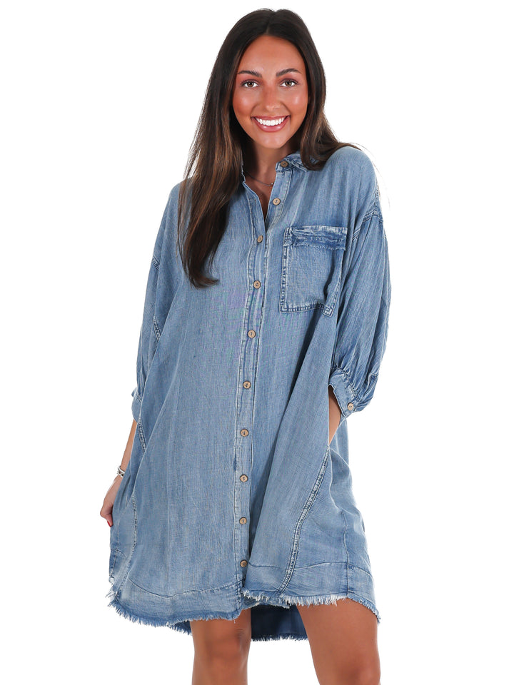 Faded Charm Denim Dress
