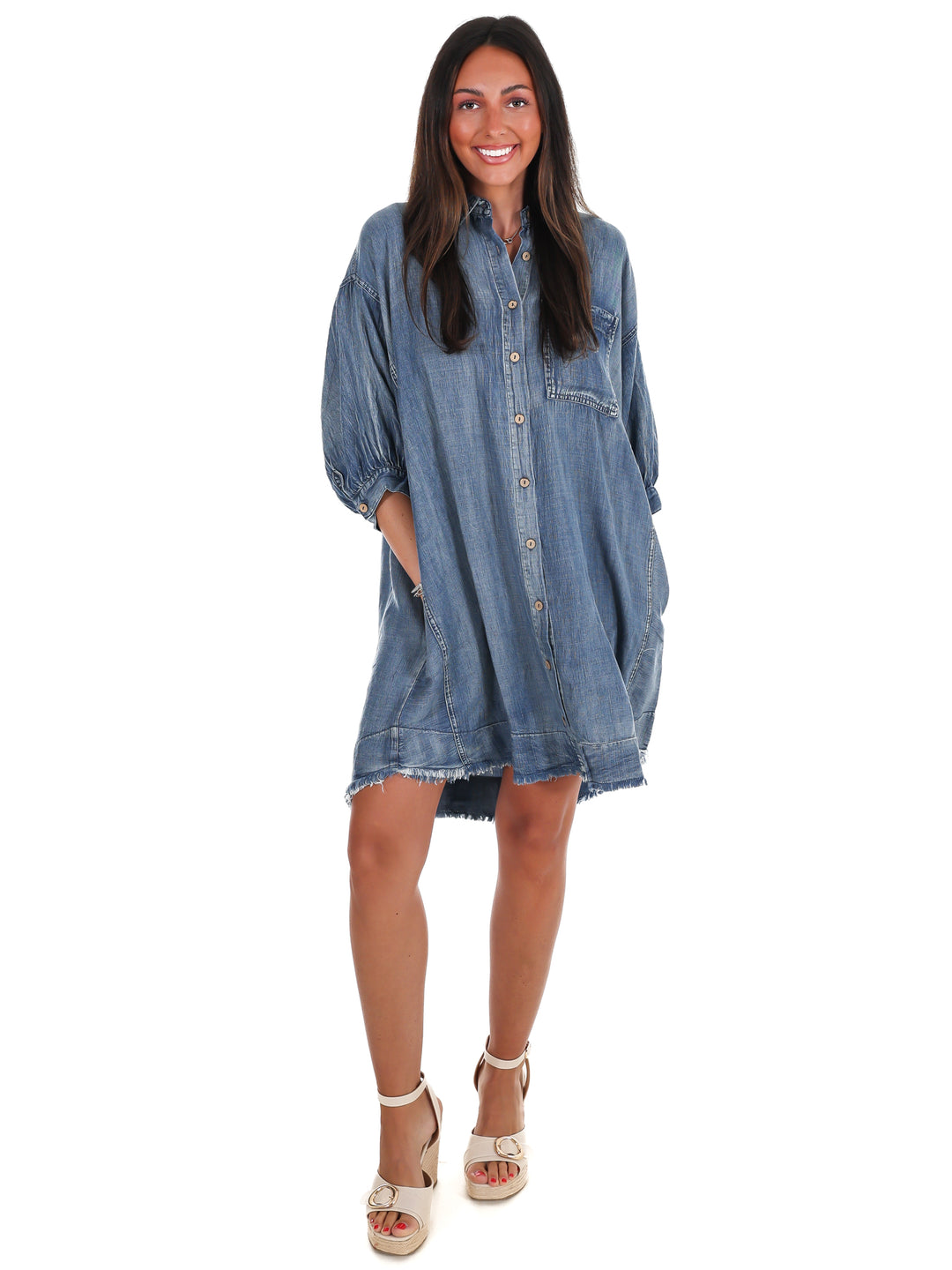 Faded Charm Denim Dress