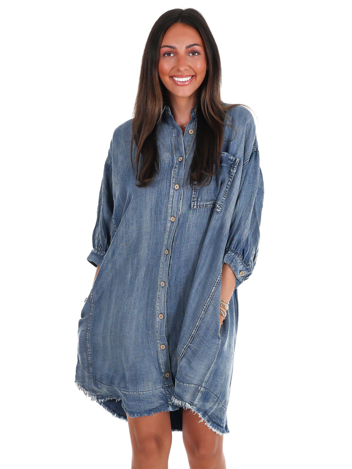 Faded Charm Denim Dress