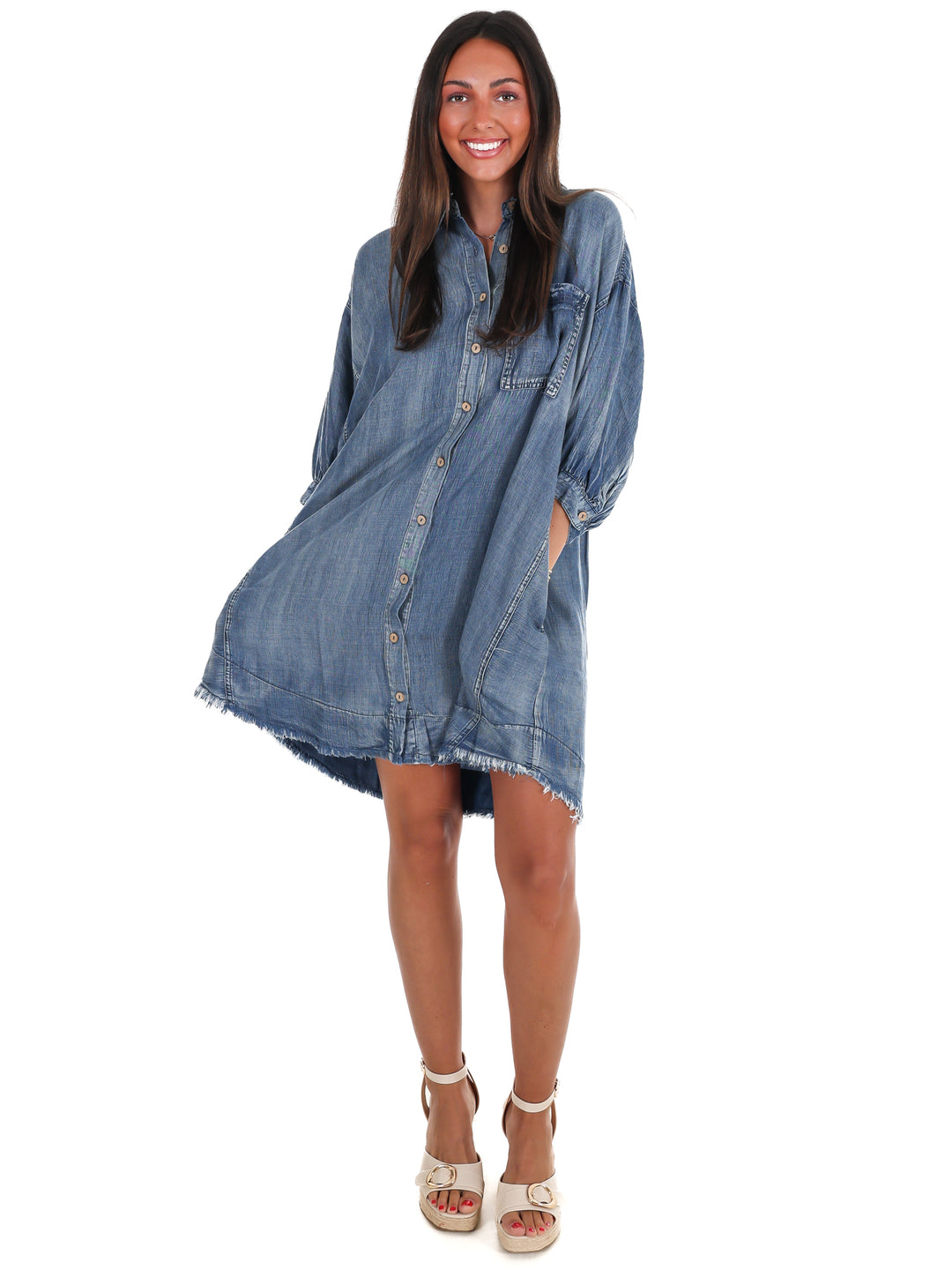 Faded Charm Denim Dress