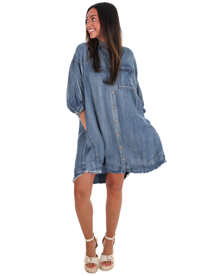 Faded Charm Denim Dress