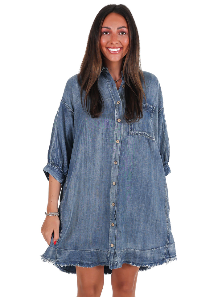 Faded Charm Denim Dress