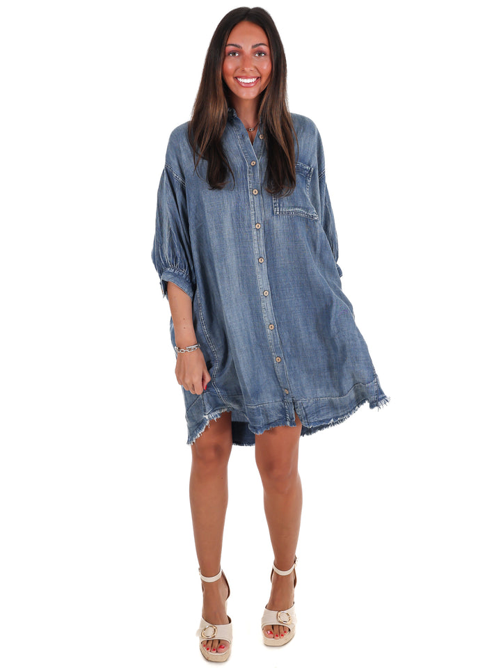 Faded Charm Denim Dress