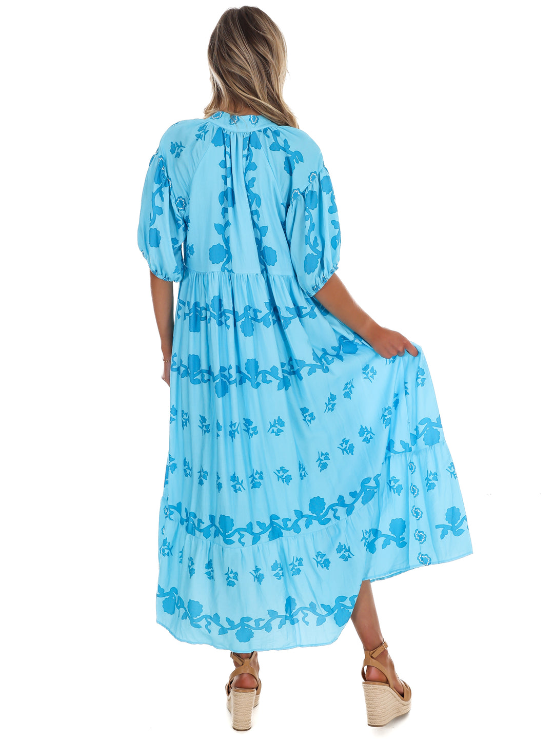Painted Vine Print Maxi Dress