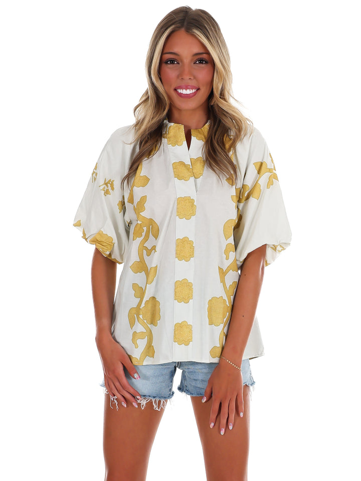 Pretty Detail Collared Top