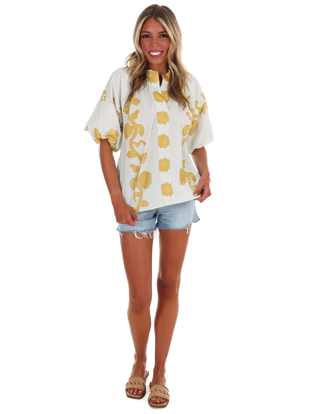 Pretty Detail Collared Top