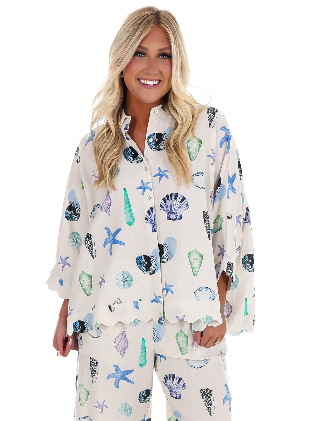 Seashell Story Button Down Top