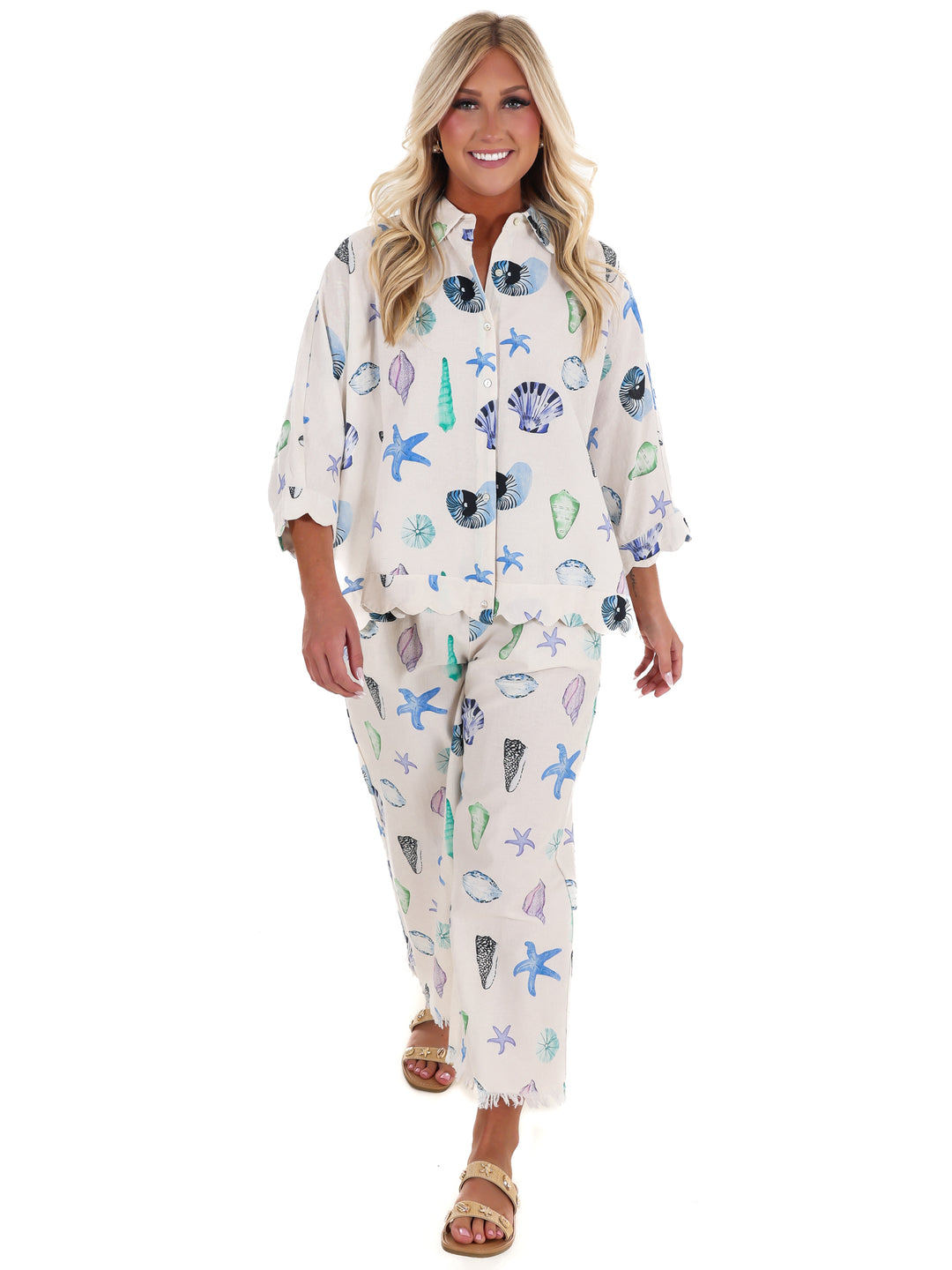 Seashell Story Button Down Top
