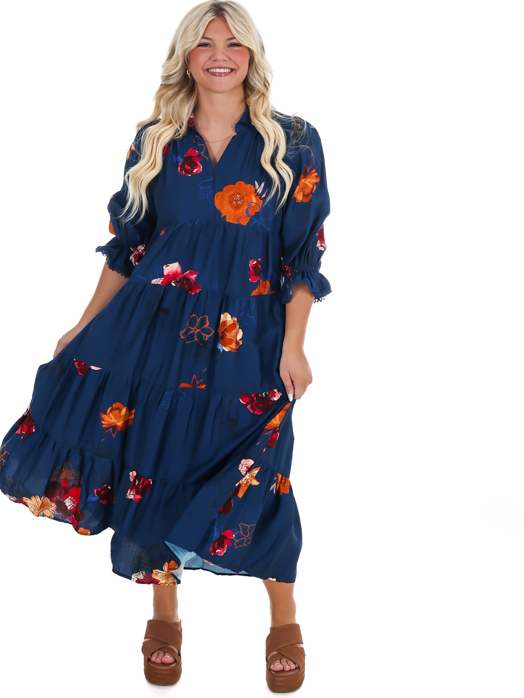 County Line Floral Midi Dress