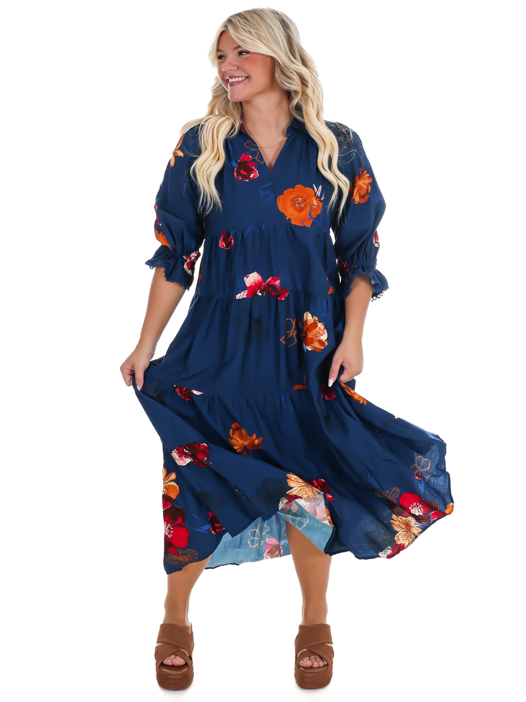 County Line Floral Midi Dress