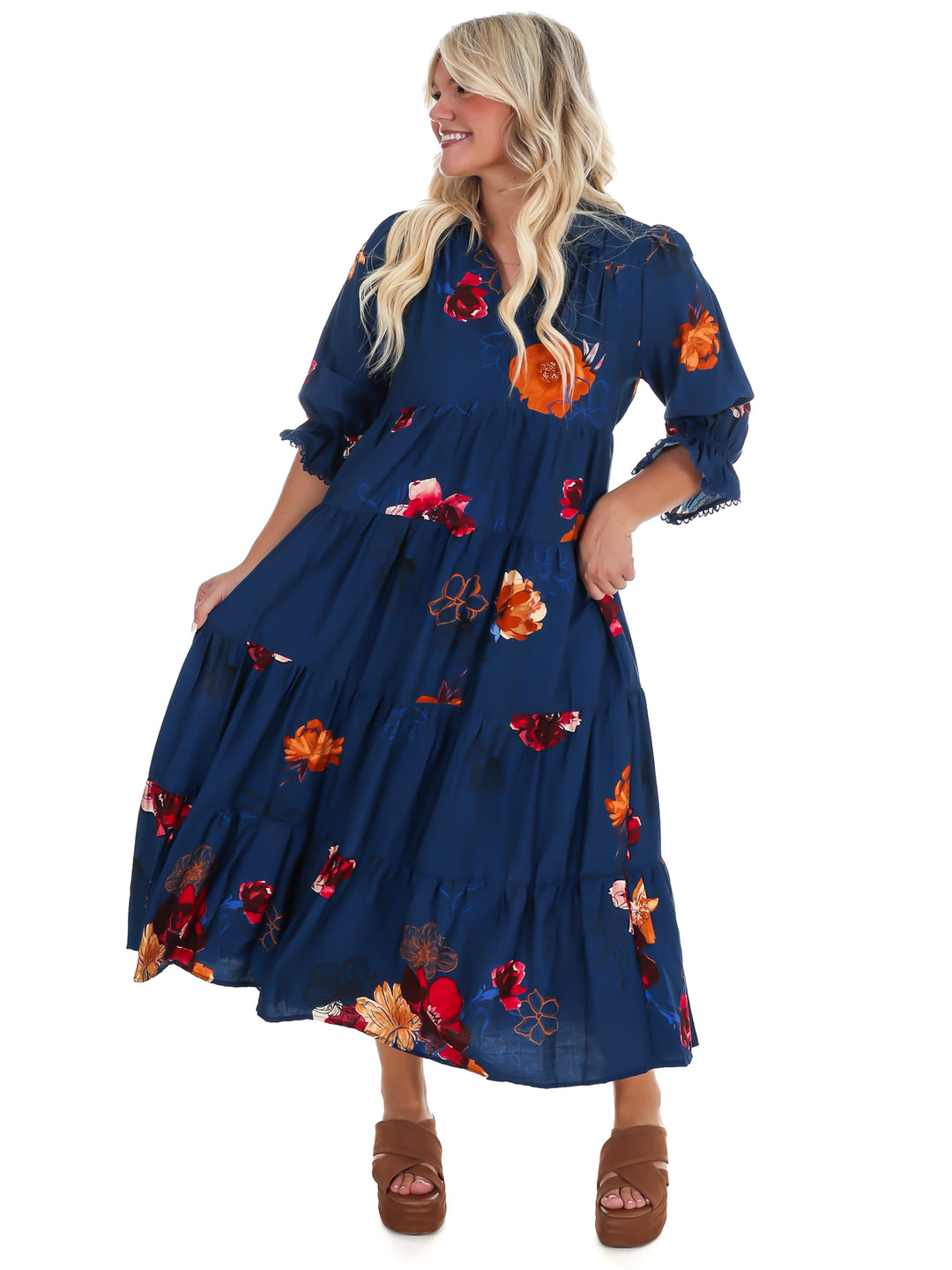 County Line Floral Midi Dress