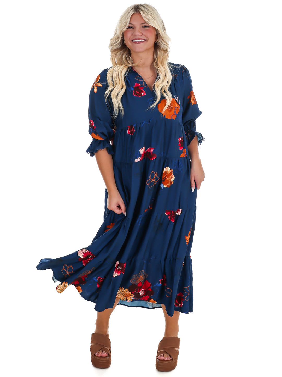 County Line Floral Midi Dress