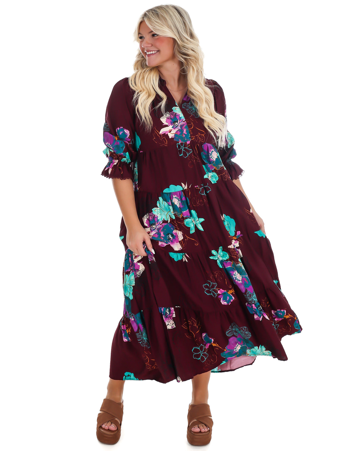 County Line Floral Midi Dress