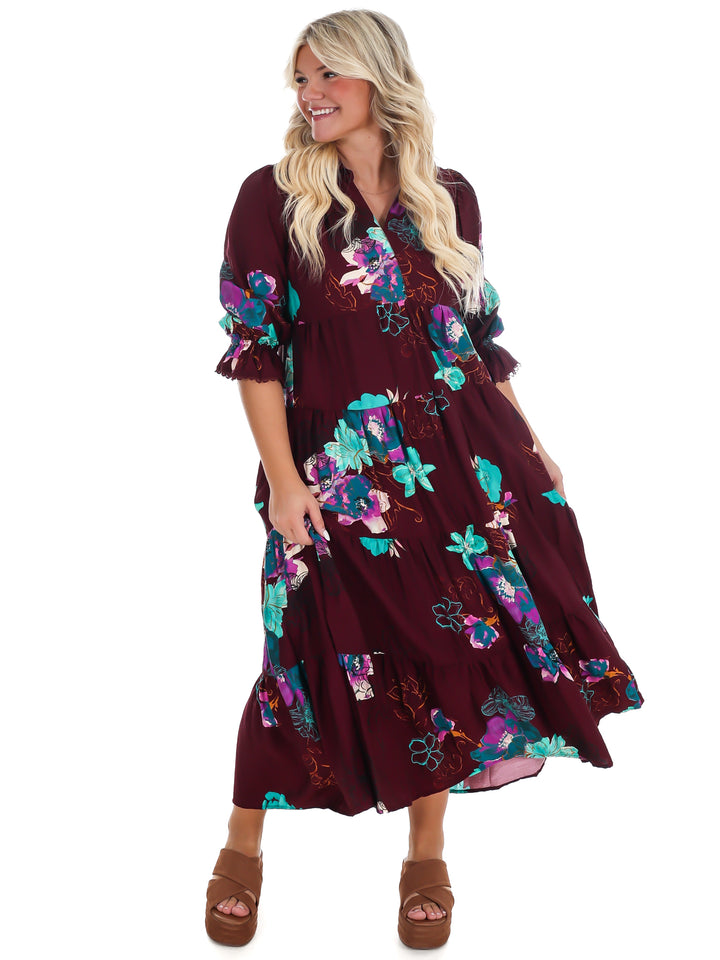 County Line Floral Midi Dress